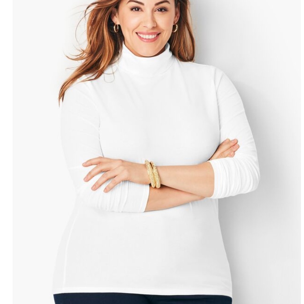 Talbots ivory turtleneck tee